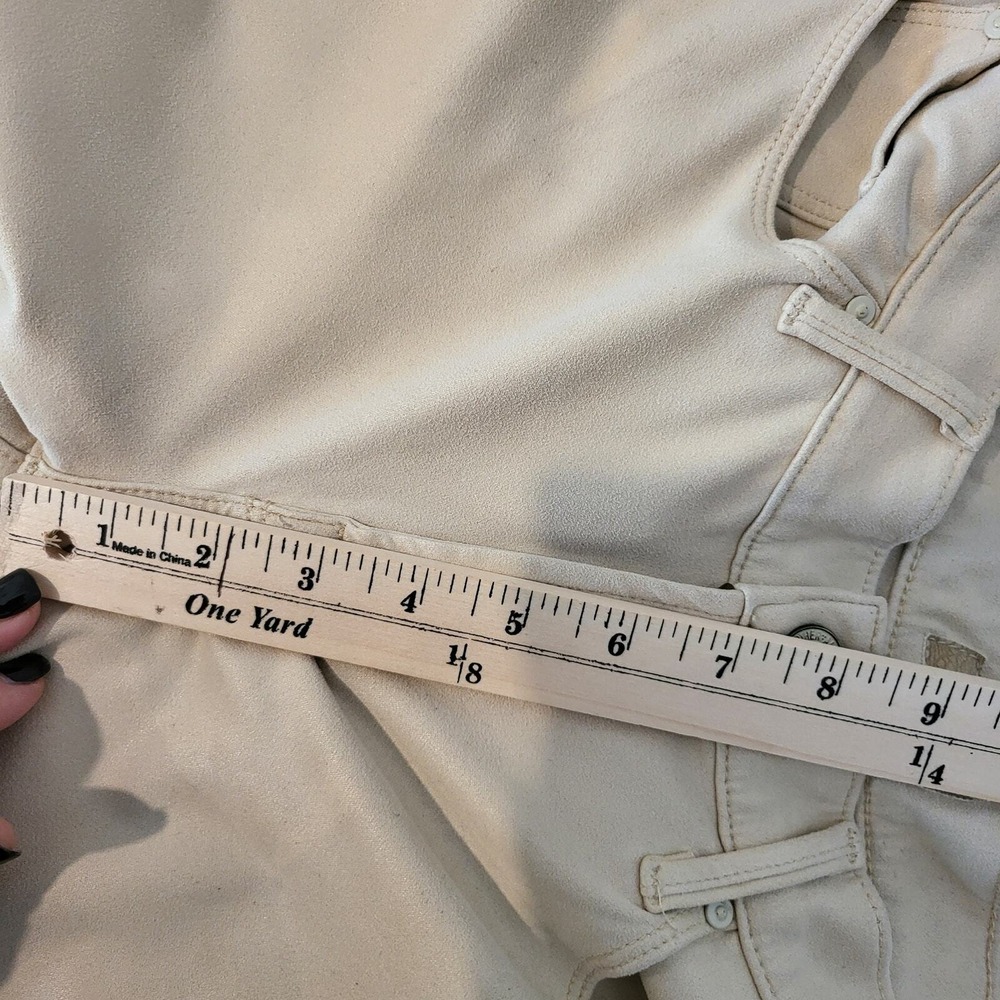 MOTHER The Trainer Jogger Pants 26 Cream Beige Faux Suede Elastic Cuff #014 - Picture 8 of 10